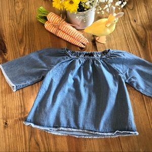 Little Girl’s Gap Denim Raw Hem Top I Size XS